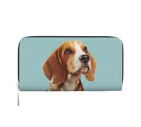 GSGCSBYMLG Carino Beagle Dog Stampato Pelle Mano Portafoglio Uomo Donna Zip Frizione Porta Carte, Nero , Taglia unica