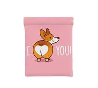 GSGCSBYMLG Carino cartone animato gallese Corgi Dog Butt Heart stampato portamonete portatile in pelle fionda portamonete, bianco, Taglia unica, Classico
