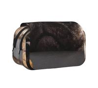 GSGCSBYMLG Carino Pet Pug stampato doppio Clamshell penna caso portatile cancelleria caso, Nero , Taglia unica, Portamonete
