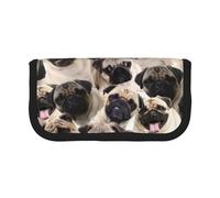 GSGCSBYMLG Carino Pug stampato tela penna caso di cancelleria portatile sacchetto di immagazzinaggio