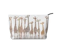 GSGCSBYMLG Carino Wild Cartoon Giraffe Stampato Velluto Sacchetto di Trucco Viaggio Toiletry Bag Travel Organizer Bag, Nero , Taglia unica
