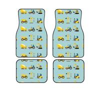 GSGCSBYMLG Cartoon Heavy Machinery Truck stampato Car Floor Mat Set di quattro tappetini decorativi per auto