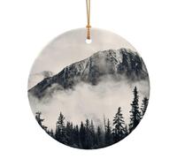 GSGCSBYMLG Ciondolo rotondo in ceramica canadese Smokey Mountain Cliff stampato ciondolo rotondo in ceramica in diverse dimensioni