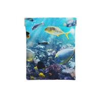 GSGCSBYMLG Colorato 3D Natura Scenic di Mare Subacquea di Pesci Tropicali Stampato Portamonete Portatile In Pelle Fionda Portamonete, bianco, Taglia unica, Classico