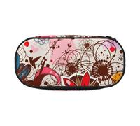 GSGCSBYMLG Colorato fiore farfalla stampato matita sacchetto matita caso di cancelleria portatile, Nero , Taglia unica, Portamonete