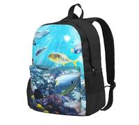 GSGCSBYMLG Colorful 3D Natura Scenic of Sea Underwater of Tropical Pesci stampati Adulto Zaino Laptop Zaino Casual Daypack
