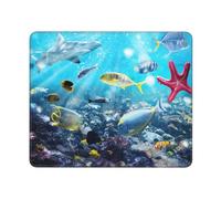 GSGCSBYMLG Colorful 3D Nature Scenic of Sea Underwater of Tropical Fish stampato Il tappetino per mouse lavabile tappetino per mouse con delicati bordi cuciti