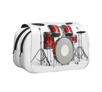 GSGCSBYMLG Cool Drum Set Stampato Doppio Clamshell Pen Case Portatile Cancelleria Caso, Nero , Taglia unica, Portamonete