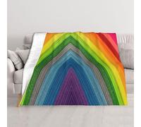 GSGCSBYMLG Coperta stampata a righe di colore arcobaleno coperta in peluche coperta decorativa