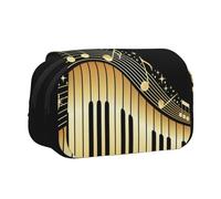 GSGCSBYMLG Custodia per cancelleria portatile con doppia conchiglia stampata con nota musicale romanzo, Nero , Taglia unica, Portamonete