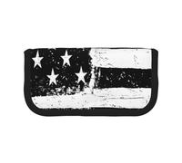 GSGCSBYMLG Custodia per penne in tela stampata con bandiera americana bianca e nera