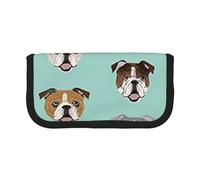 GSGCSBYMLG Custodia per penne in tela stampata con volti di bulldog inglese