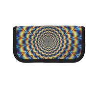 GSGCSBYMLG Custodia per penne in tela stampata GIF con illusione ottica a spirale, custodia portatile per cancelleria