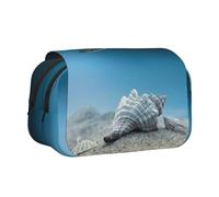 GSGCSBYMLG Custodia portatile per cancelleria con conchiglia marina e tartaruga stampata a doppia conchiglia, Nero , Taglia unica, Portamonete