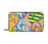 GSGCSBYMLG Divertente Infradito Pantofole Sandali Arte Stampato Portafoglio in Pelle Grande Portafoglio Da Viaggio Uomo Donna Zip Frizione Porta Carte, bianco, Taglia unica