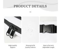 GSGCSBYMLG Dragonfly su sfondo rosso stampato quadrato doppio strato marsupio borsa da viaggio, Nero , Taglia unica