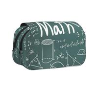 GSGCSBYMLG Formule Forme Teoria Lezione di Matematica Parola Stampato Doppia Clamshell Pen Case Portatile Cancelleria Caso, Nero , Taglia unica, Portamonete