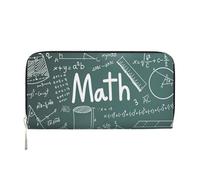 GSGCSBYMLG Formule Forme Teoria Lezione di Matematica Parola Stampato Portafoglio A Mano In Pelle Uomini Donne Zip Frizione Porta Carte, Nero , Taglia unica