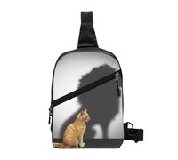 GSGCSBYMLG Gatto con ombra di leone stampato Pacchetto petto Borsa a tracolla