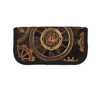 GSGCSBYMLG Gears Clock Bronze Century - Astuccio per penne in tela stampata con orologio portatile