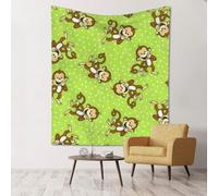 GSGCSBYMLG Green Clever Monkey - Arazzo da appendere alla parete, 152,4 x 129,5 cm