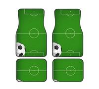 GSGCSBYMLG Green Grass Field Soccer Playground The Ball stampato Car Floor Mat Set di quattro tappetini decorativi per auto