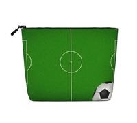 GSGCSBYMLG Green Grass Field Soccer Playground The Ball stampato falso canapa Makeup Bag Travel Toiletry Bag Organizer Bag, Nero , Taglia unica