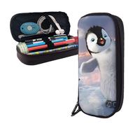 GSGCSBYMLG Happy Penguin - Astuccio in pelle stampata per cancelleria portatile