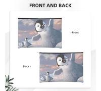 GSGCSBYMLG Happy Penguin - Borsa cosmetica riutilizzabile in carta stampata