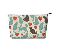 GSGCSBYMLG Happy Walking Kitty - Trousse da viaggio in velluto a coste con stampa di gattini, Nero , Taglia unica