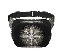 GSGCSBYMLG Helm of awe - Marsupio quadrato a doppio strato, con stampa, Nero , Taglia unica