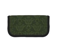 GSGCSBYMLG Hunter - Astuccio portapenne in tela con motivo floreale e petali verdi