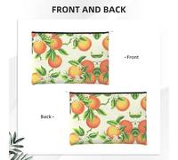 GSGCSBYMLG Il fiore giallo e i frutti arancioni hanno stampato la borsa cosmetica riutilizzabile di trucco della borsa