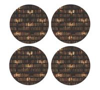 GSGCSBYMLG Il libro della libreria della biblioteca ha stampato il sottobicchiere decorativo della bevanda dei pc del sottobicchiere 4 del