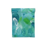 GSGCSBYMLG La struttura blu della pittura ad olio ha stampato la borsa portatile della moneta del cuoio del sacchetto della moneta della, bianco, Taglia unica, Classico