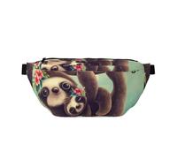 GSGCSBYMLG Lazy Cute Bradipo Appeso I Rami Stampato Crossbody Marsupio Marsupio Casual Borsa Petto
