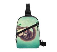 GSGCSBYMLG Lazy Cute Bradipo Hanging the Branches stampato pacchetto petto borsa a croce
