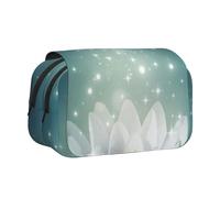 GSGCSBYMLG Magic Lotus Floral Printed Double Clamshell Pen Case Portable Stationery Case, Nero , Taglia unica, Portamonete