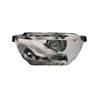 GSGCSBYMLG Marsupio a tracolla con stampa a farfalla con gatto