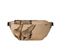 GSGCSBYMLG Marsupio a tracolla con stampa di due giraffe che corrono sul Barren