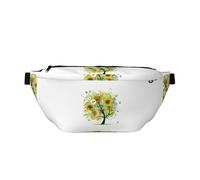 GSGCSBYMLG Marsupio con albero floreale con margherite, girasoli, farfalle, coccinelle, insetti, stampato, marsupio casual