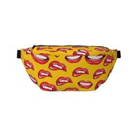 GSGCSBYMLG Marsupio da donna con stampa labbra rosse sorridenti e morde le labbra rosse