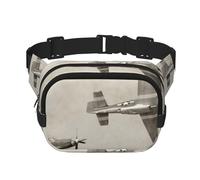 GSGCSBYMLG Marsupio della Guerra Mondiale 2 Aerei Stampato Quadrato Doppio Strato Borsa da Viaggio, Nero, Taglia Unica, Nero, One size