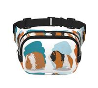 GSGCSBYMLG Marsupio quadrato stampato a doppio strato con illustrazione di porcellini d'India, Nero , Taglia unica