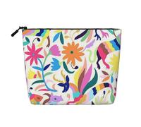 GSGCSBYMLG Mexican Otomi Animals Printed Fake Hemp Makeup Bag Travel Toiletry Bag Organizer Bag, Nero , Taglia unica