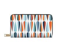 GSGCSBYMLG Mid Century Modern Retro con forme a goccia Stampato Portafoglio in pelle Grande Portafoglio da viaggio Uomo Donna Zip Frizione Porta Carte, bianco, Taglia unica