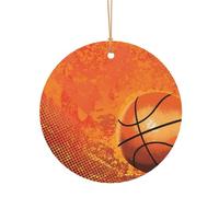 GSGCSBYMLG Pallacanestro stampato alluminio rotondo pendente albero di Natale decorazione Hanging