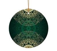 GSGCSBYMLG Pendente rotondo in ceramica con stampa di vortici in stile mandala floreale in diverse dimensioni