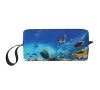 GSGCSBYMLG Pesce marino variopinto stampato riceve la piccola borsa da toilette di viaggio della borsa di trucco