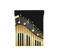 GSGCSBYMLG Portamonete portatile con fionda in pelle stampata con nota musicale romanzo, bianco, Taglia unica, Classico